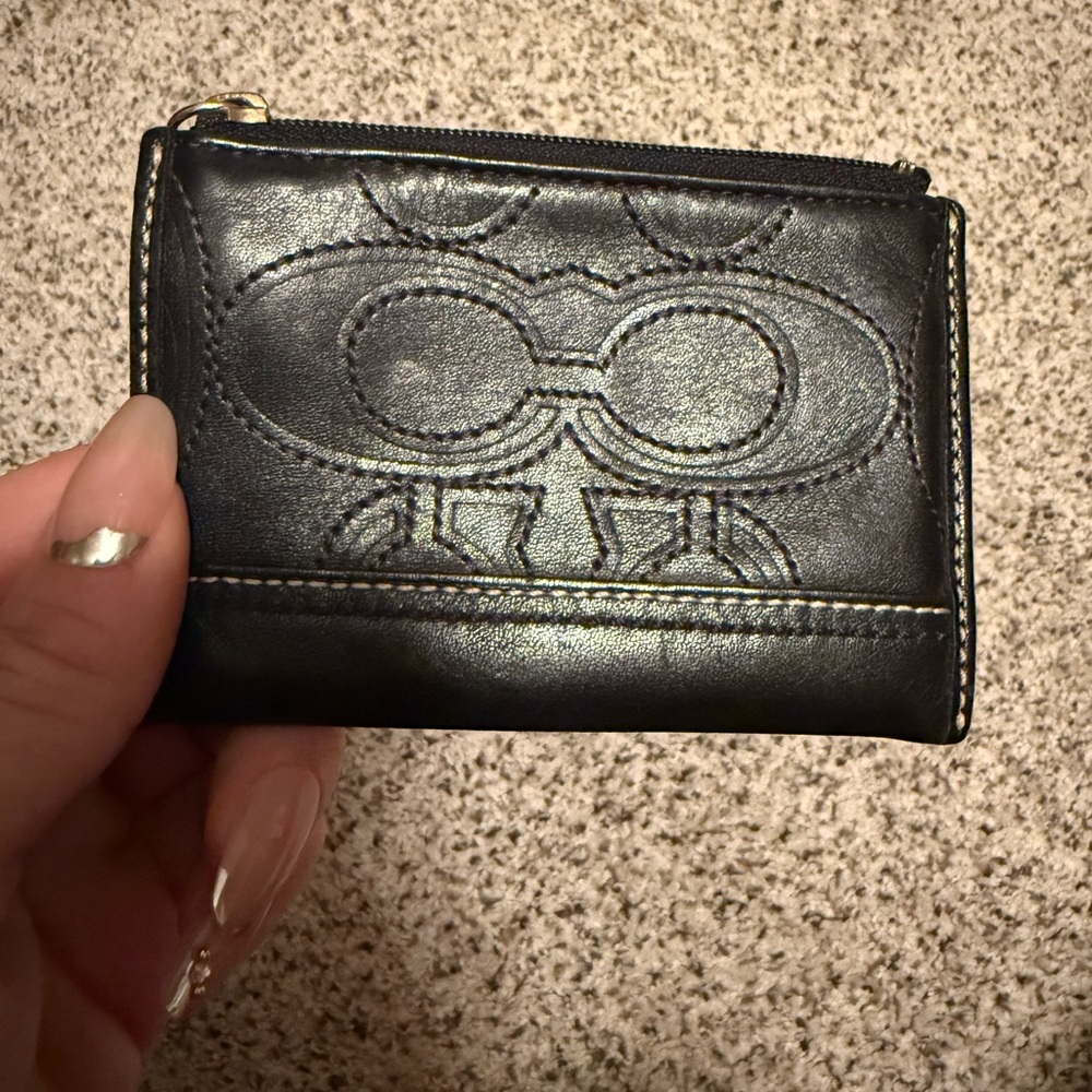 Black Coach Leather Card Holder
